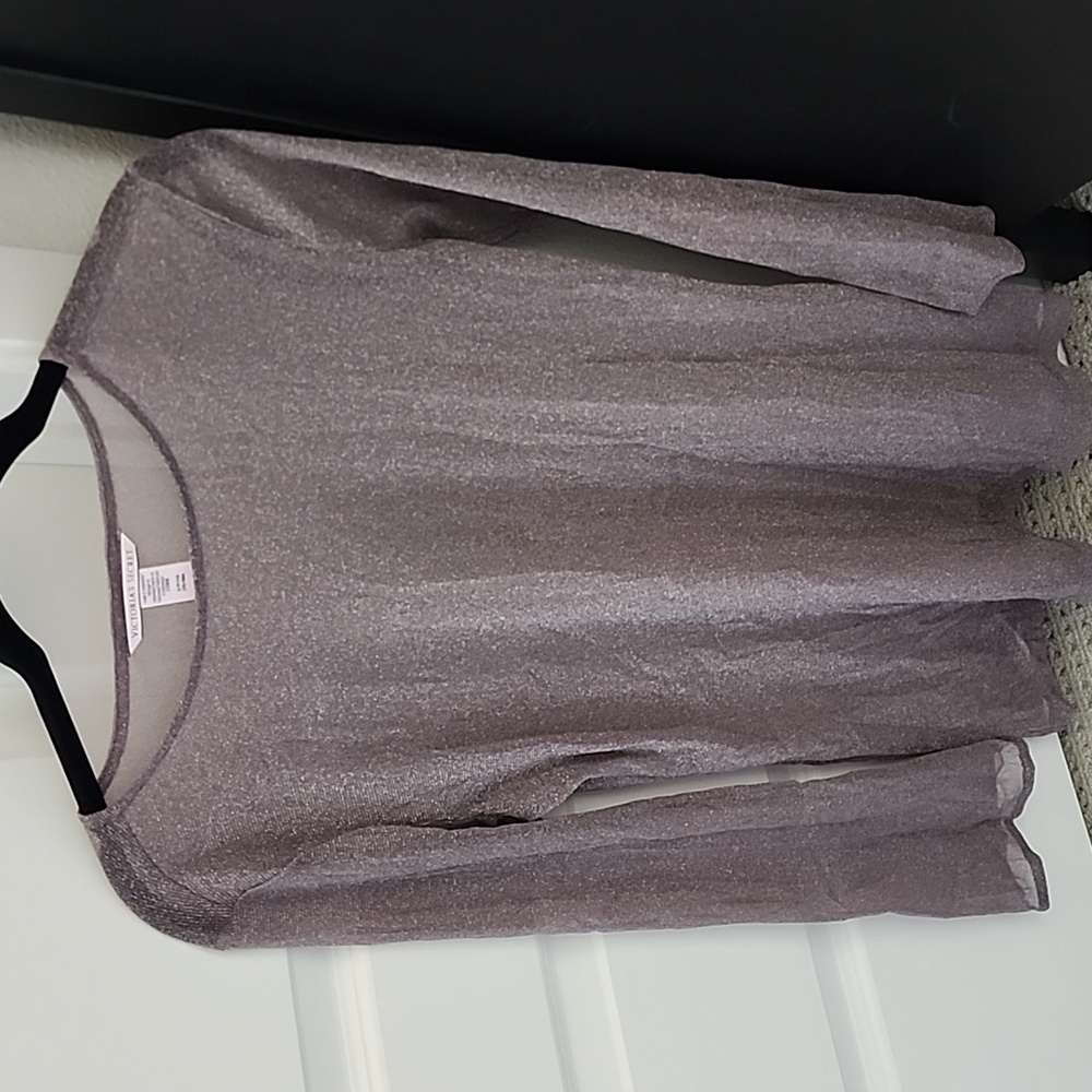 Victorias Secret Vintage Shimmering Mauve Long Sleeve Top